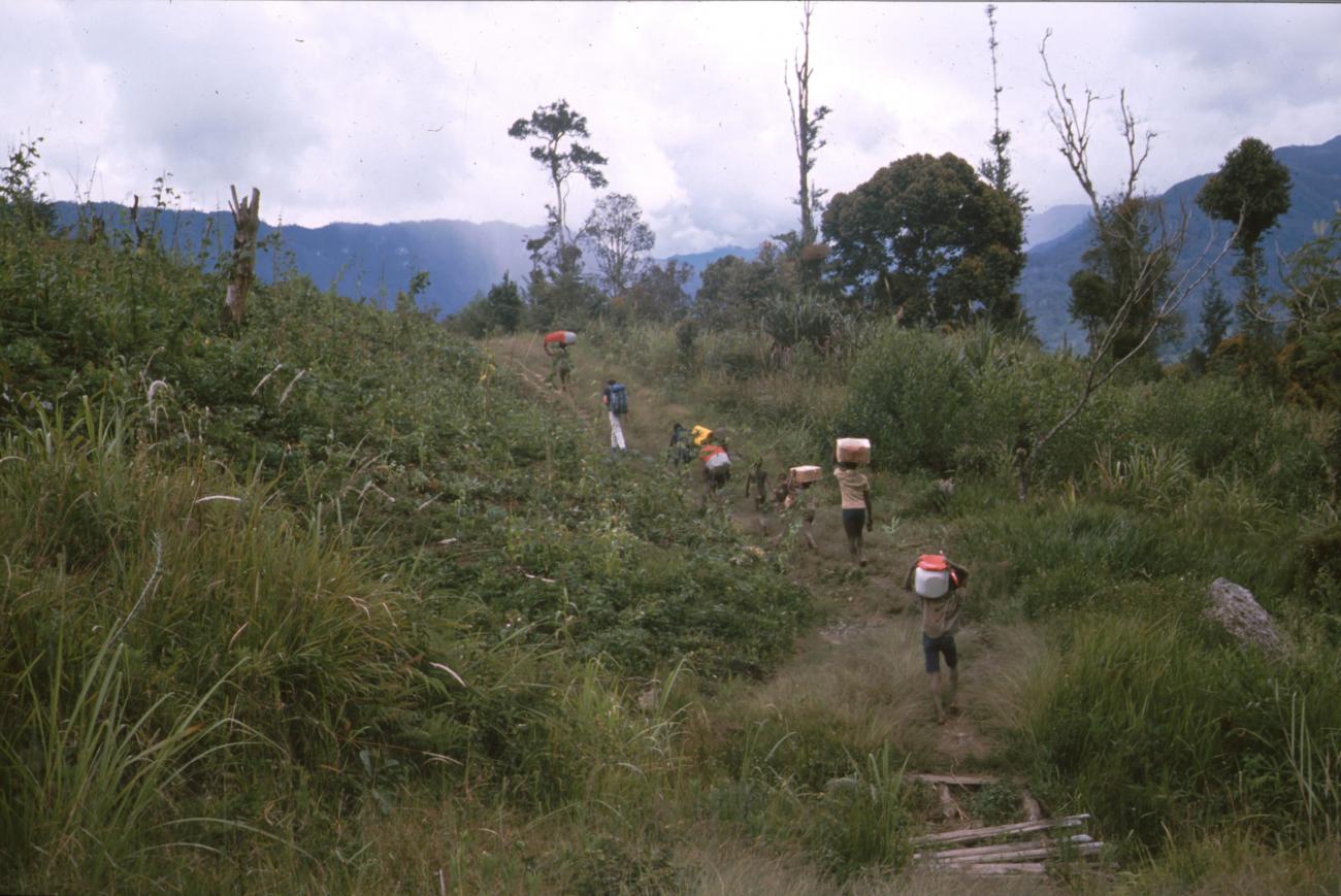 BD/166/322 -
Porters on their way in the mountains