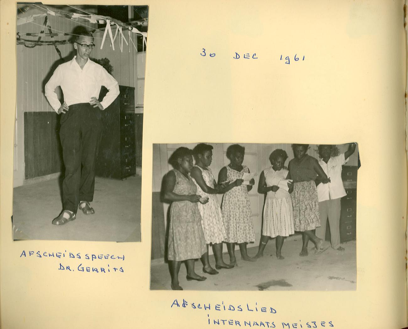 BD/83/100 -
Speech en lied tgv afscheid van Hans Soetekouw van het ziekenhuis van Sarmi