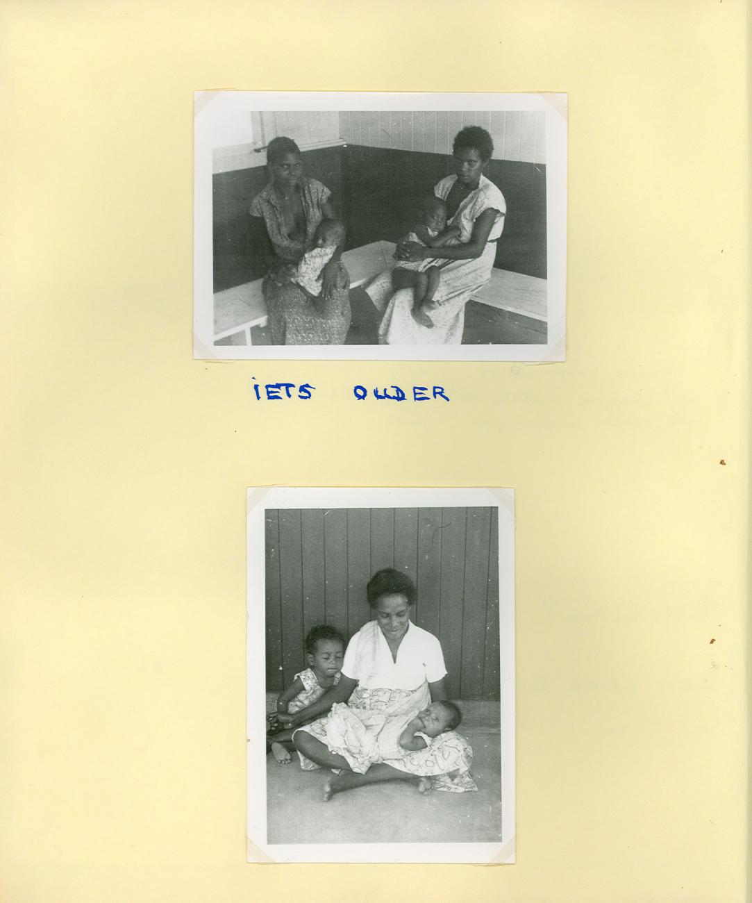 BD/83/12 -
Papoea-vrouwen met kinderen in het ziekenhuis van Sarmi