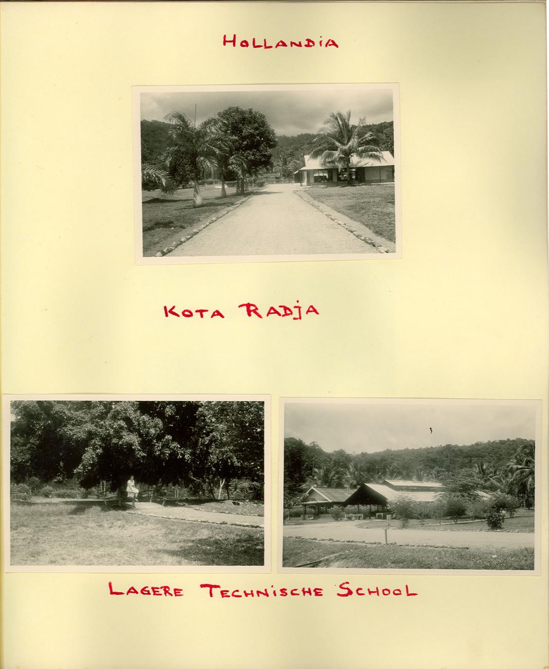 BD/83/43 - 
Straatbeeld Kota Radja en de Lagere Technische School, Hollandia

