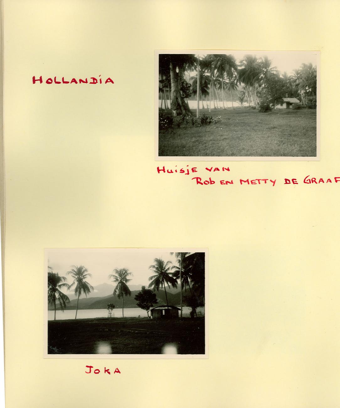 BD/83/46 -
Huis van Nederlandse werknemers in Hollandia, en Joka aan het Sentani-meer