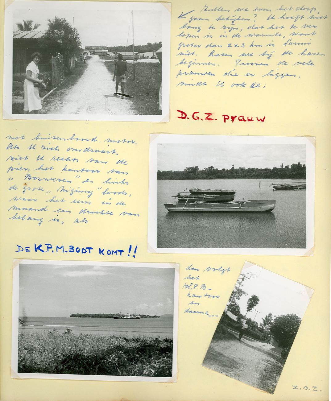 BD/83/5 -
De haven van Sarmi met DGZ-prauw en KPM-schip