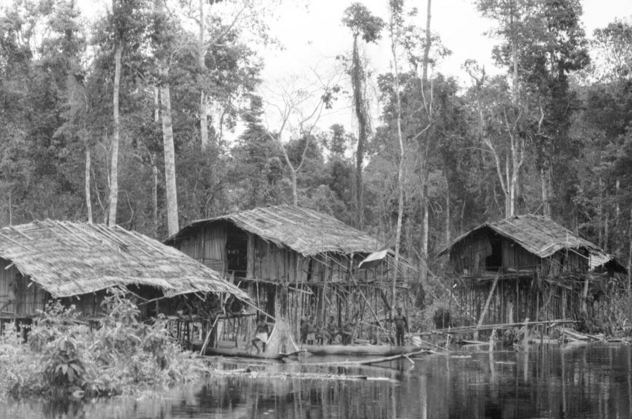 BD/133/49 -
Tocht Merauke-Kapi: Nederzetting aan de rivier