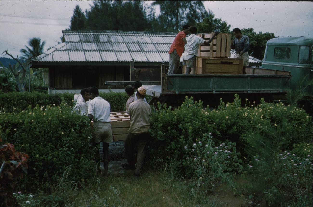 BD/171/1194 -
Mannen laden kratten in truck