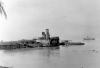 BD/277/43 Uitzicht op haven met wrakken uit de Tweede Wereldoorlog